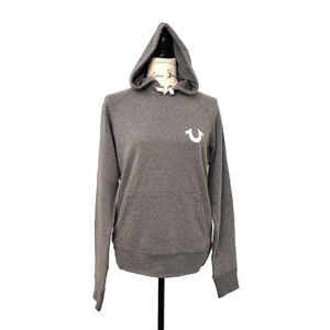 True Religion Brand Jeans Quilted Pullover Raglan Hoodie Sweatshirt Size S NWT